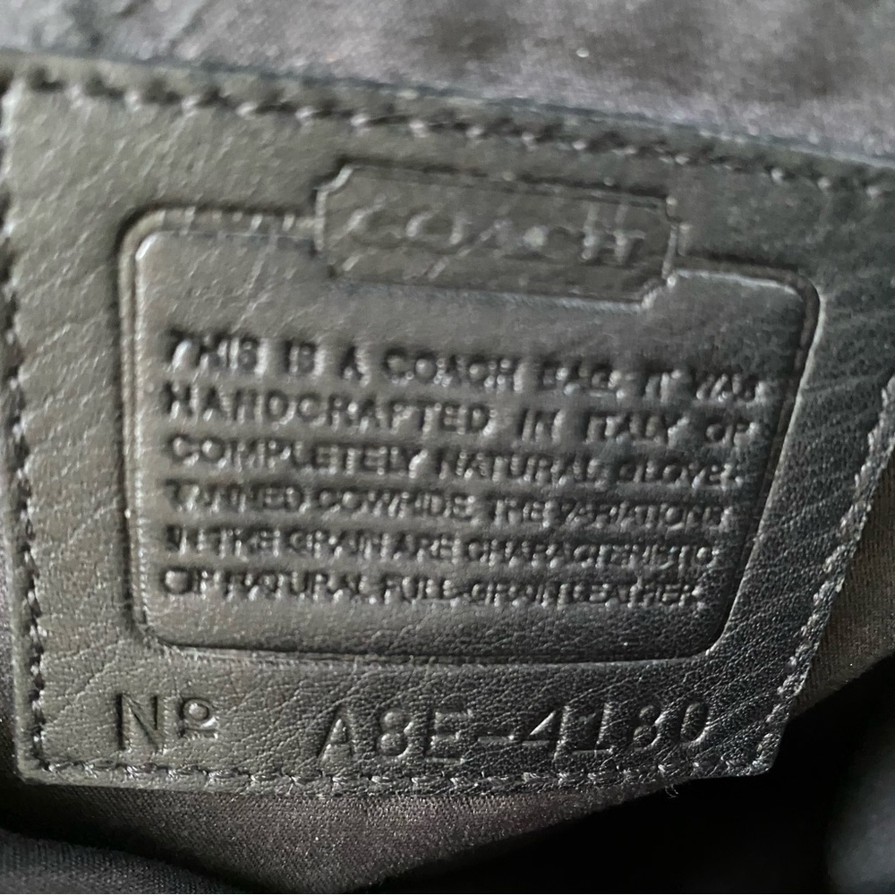 Vintage Coach Lexington Drawstring No. 4180 Black Leather Made in Italy - Picture 9 of 10